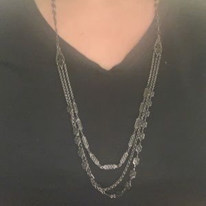 Silver Long Statement Necklace